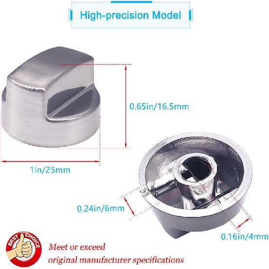 YMDparts Wolf Range Hood Knob Replacement 811195 805328 KIP5D44 5D44 B002MFNQ34 Ventilation Hood Knob for Sub-Zero Wolf (3 Pack)