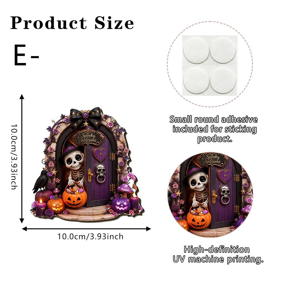 Halloween Vintage Ghost Pumpkin Double-layer Wooden Fairy Door Festive Atmosphere Outdoor Landscaping Decoration Sign Plate