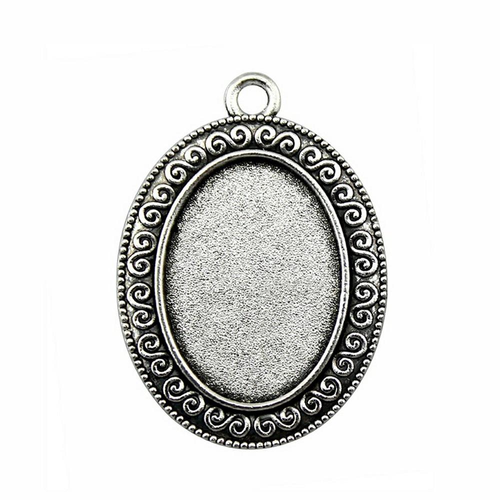 10 Stück 18x25mm Innenmaß Antik Silber Plated 31 Stile Cameo Cabochon Basis Fassungen Anhänger Halskette Zubehör