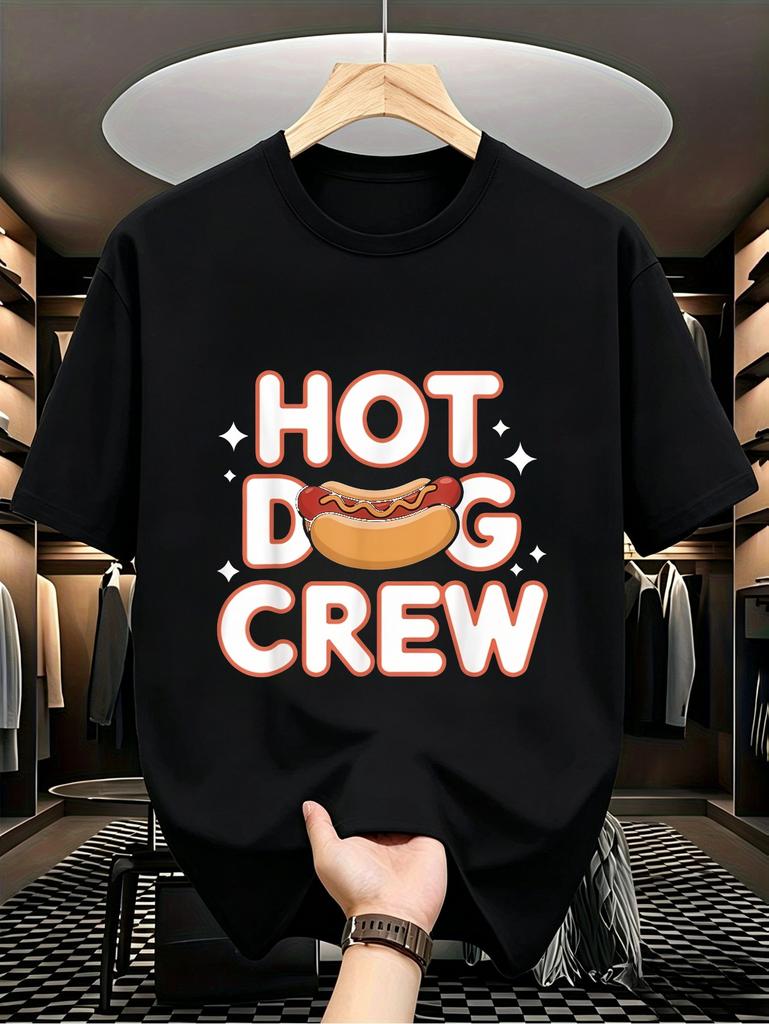 Funny Hot Dog Lovers TShirt Vintage Hot Dog Party Team Retro Hotdog Graphic Tee Plus Size Round Neck