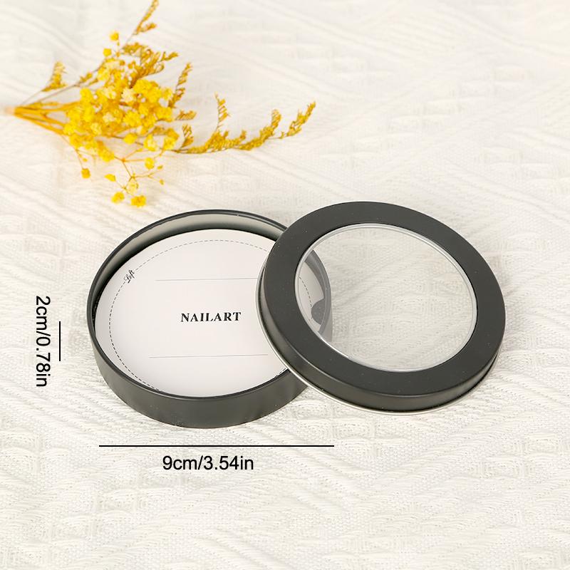 False Nail Press On Wearing Circular Iron Display Box With Display Card Nail Packing Box For Fake Nails Finished Product