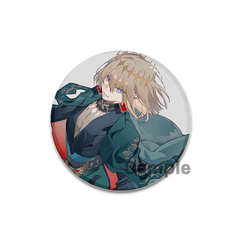 Anime Game Nu: Fate/Grand Order Brooch Pin Cartoon Figure Fujimaru Ritsuka Altria Caster Badge Button Pin Souvenir Toy Fans Gift
