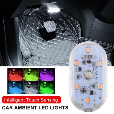 Mini Car LED Light USB Charging Interior Lamp For Armrest Box Touch Magnetic Reading Lamp Foot Light Car Roof Light Read Light