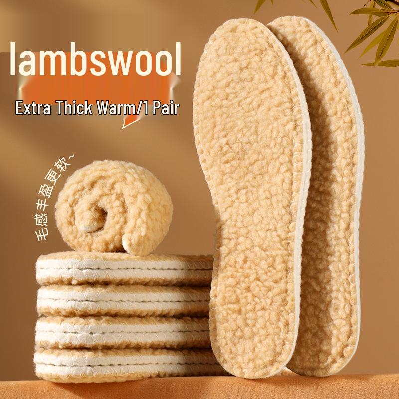 Velvet-Trimmed, Thickened, Breathable Insoles: Soft, Comfortable & Sweat-Absorbing Imitation Lamb Wool for Warm, Tired-Free Winter Wear.