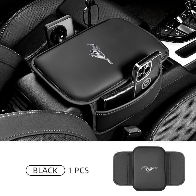 

Car Sticker Car Armrest Mat Center Console Leather Protection Cushion For Ford mustang Shelby GT GT500 GT350 Convertible Mach-E