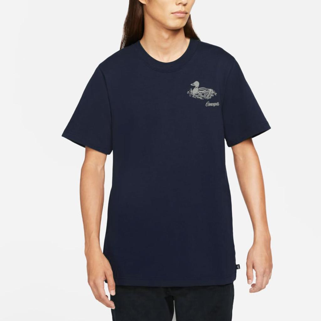 Nike SB Dunk High x Concepts Exclusive Print Skateboard Sports Tee Men Tops Deep-Blue DA4307-475