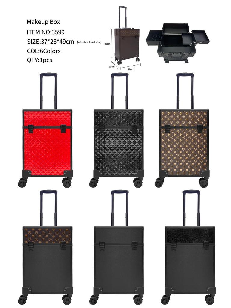 Largest Capacity Wheeled Makeup & Nail Art Case for Professionals