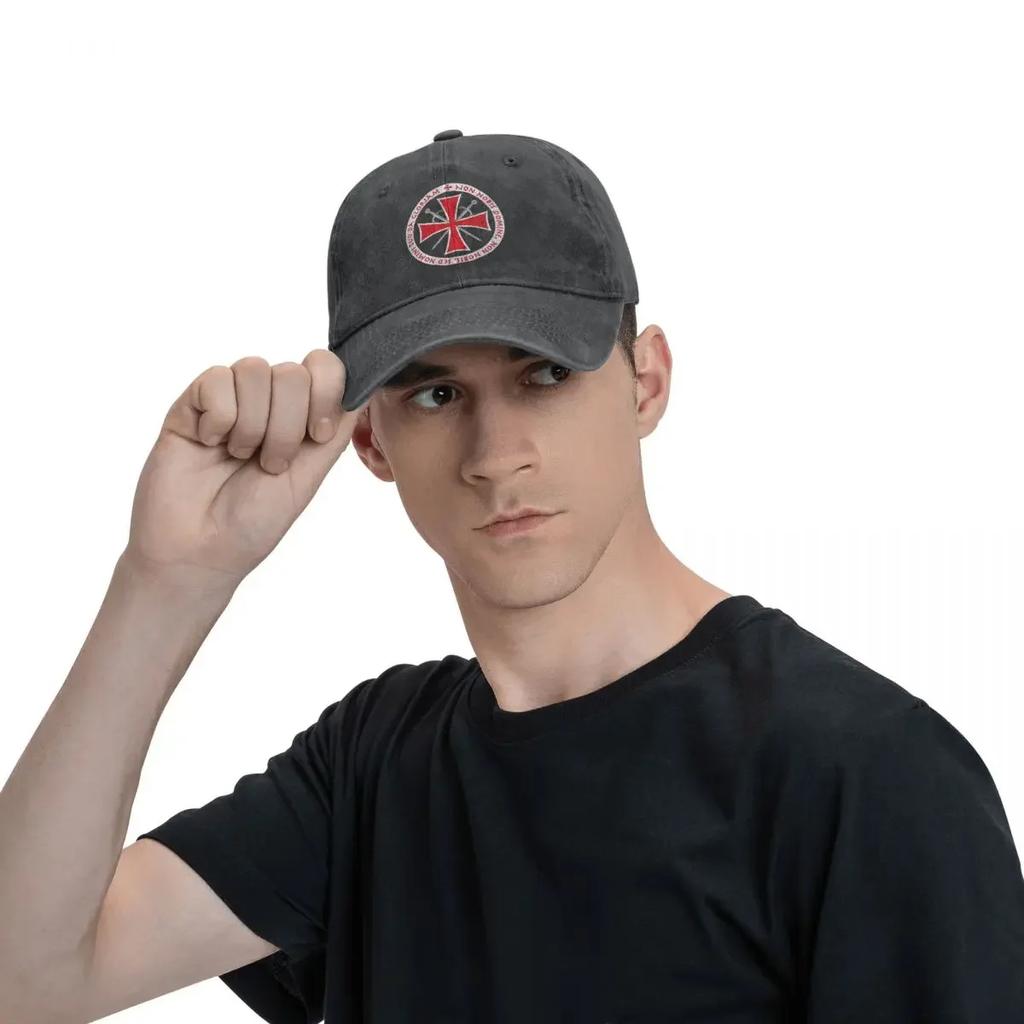 Dad Hats Templar Cross Non Nobis Domine Crusader Knight's Cross Knight Women's Hat Sun Visor Baseball Caps Freemason Peaked Cap