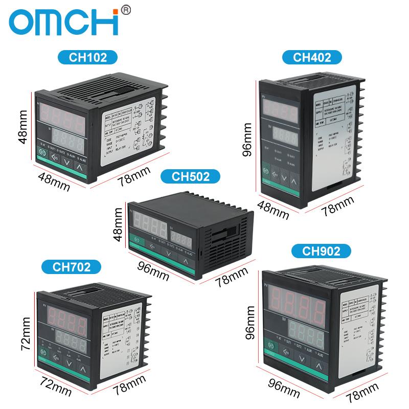 OMCH CH102 CH-B Series CH402 CH502 CH702 CH902 Digital PID Temperature Controller 0-1300℃ SSR/Relay Dual Output K-type Input