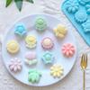 2pcs 12 consecutive 6 small flower 736 silicone mold jelly pudding cake baking chocolate ice baking mold