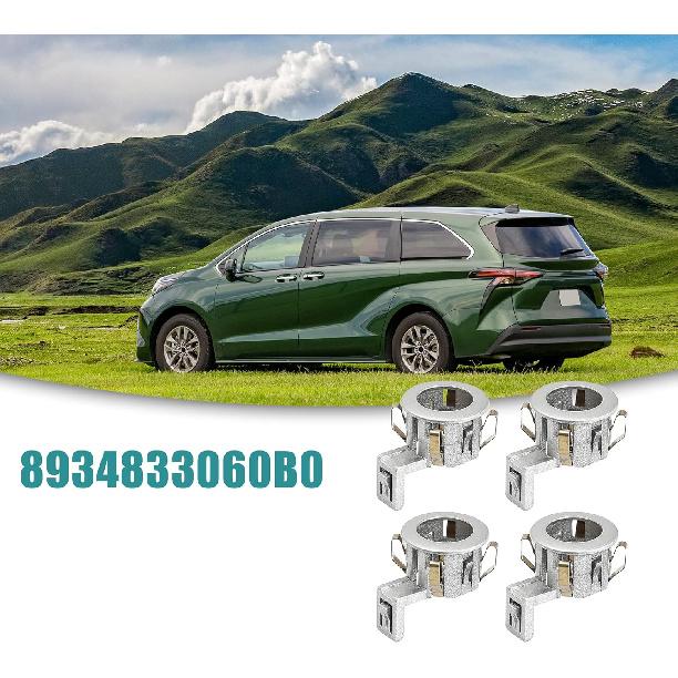 ACROPIX Car Bumper PDC Parking Sensor Retainer Holder Fit for Toyota Sienna - Pack of 4 Silver Tone