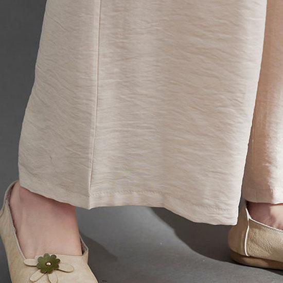 Móda pro matky středního věku Letní bavlněný a lněný oblek Letní luxusní nadměrná velikost Dvoudílný set s krátkým rukávem Tričko s krátkým rukávem + Kalhoty se širokými nohavicemi