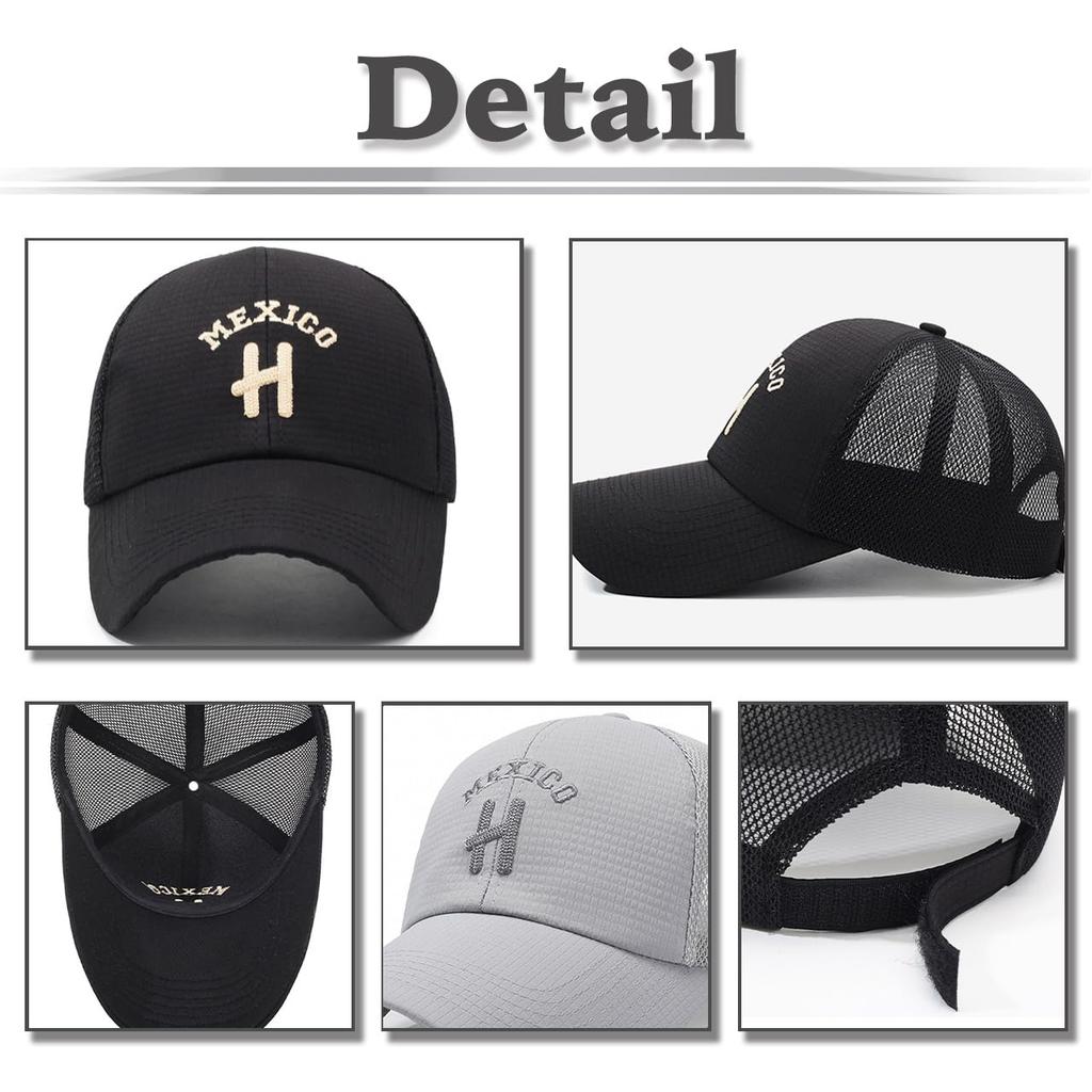 Baseball UV CZA470 [White Fang] Hat, Cap, Cap, Mesh, Logo, Protection, Summer, Casual, Outdoor, Men's, (Khaki)