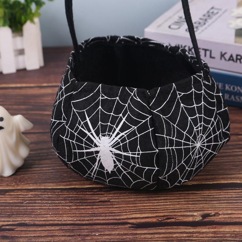 Uchwyt Pająka Uchwyt Koszyka Torba na Cukierki Halloweenowa Torba na Cukierki Halloweenowa Torba na Cukierki Czarna Torba na Cukierki dla Dzieci na Imprezę Cukierek albo Psikus