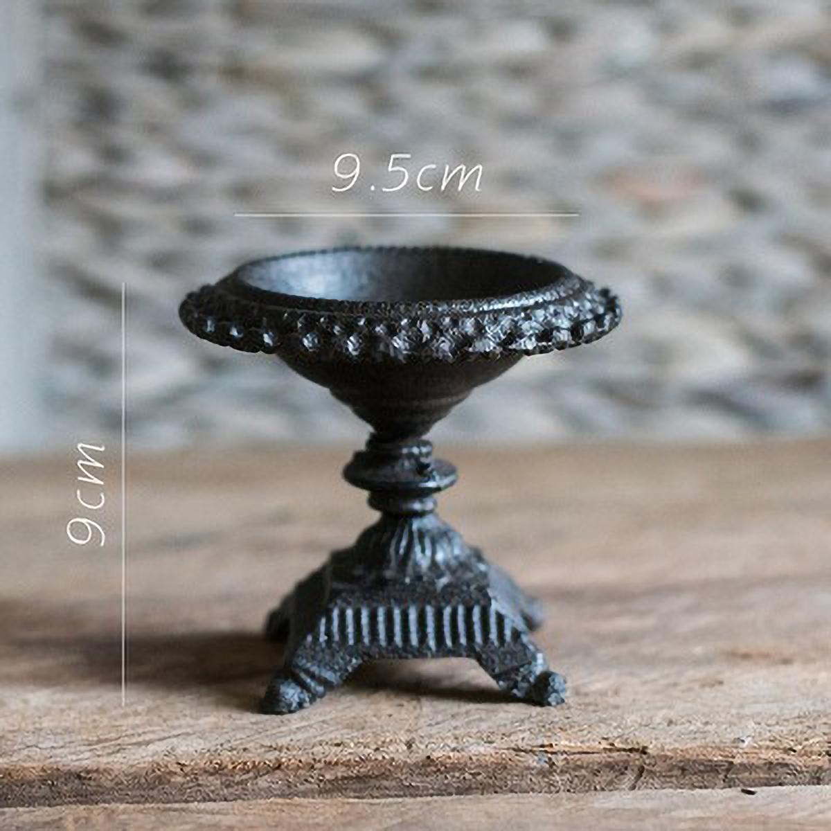 

Black Iron Antique Church Candle Holder - Vintage Gothic Candlestick for Christian Altar Decor, Religious Ceremony Supplies