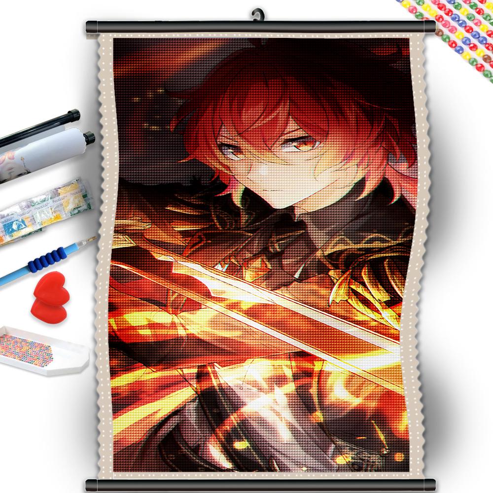 

5D DIY рамка бриллиантовая мозаика аниме мальчик вышивка крестиком бриллианты стразы картины красные волосы портрет бриллиантовая вышивка домашний декор