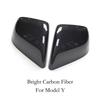 Carbon Fiber Rear View Mirror Car For Tesla Model 3 Y Bright/MatteDecorative Shell Exterior Accessories 2023 Car Rearview Cover