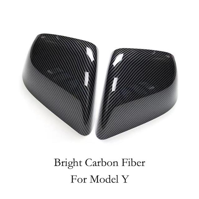 Carbon Fiber Rear View Mirror Car For Tesla Model 3 Y Bright/MatteDecorative Shell Exterior Accessories 2023 Car Rearview Cover