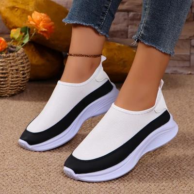 2024 Kadın Yaz Yeni Moda Yuvarlak Burunlu Karışık Renkli Düz Ayakkabılar PU Deri Dış Mekan Slip-On Kaymaz Yürüyüş Kadın Spor Ayakkabıları