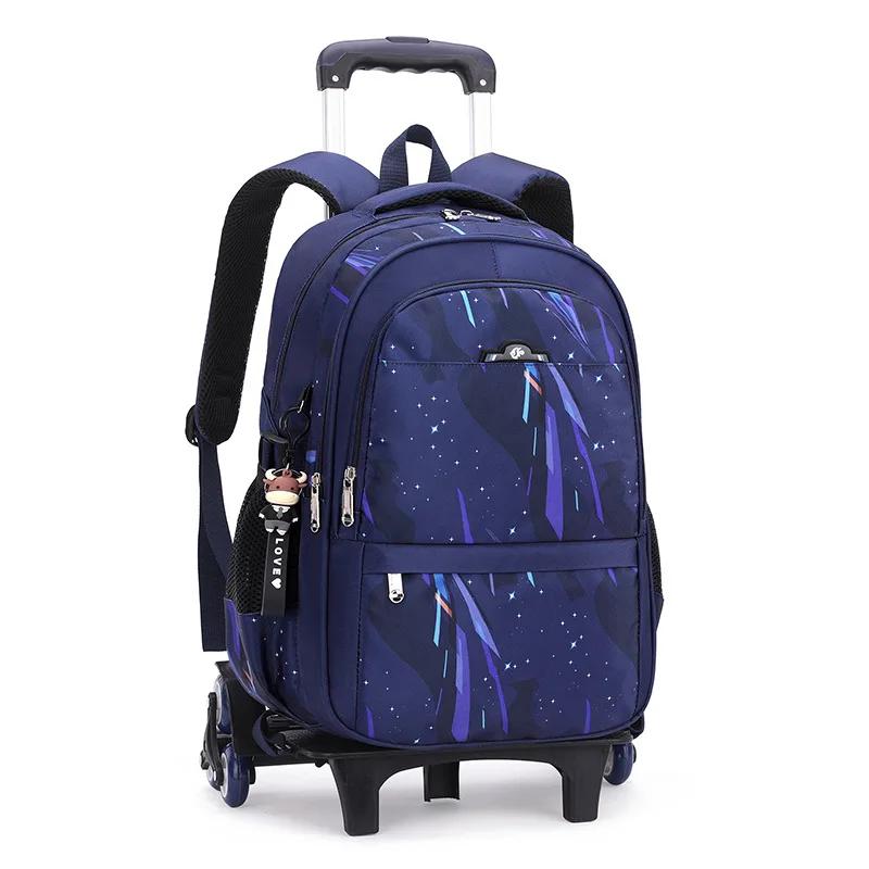 Schulrucksack für Kinder Jungen mit Rollen Tasche Schülerrucksack Trolley Schultasche mit Rädern Rollendes Gepäck Buchtasche