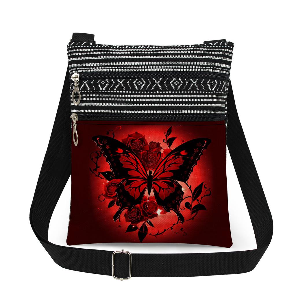 1PC Butterfly Print Tote Bags Women Shoulder Handbags Postman Package 6916