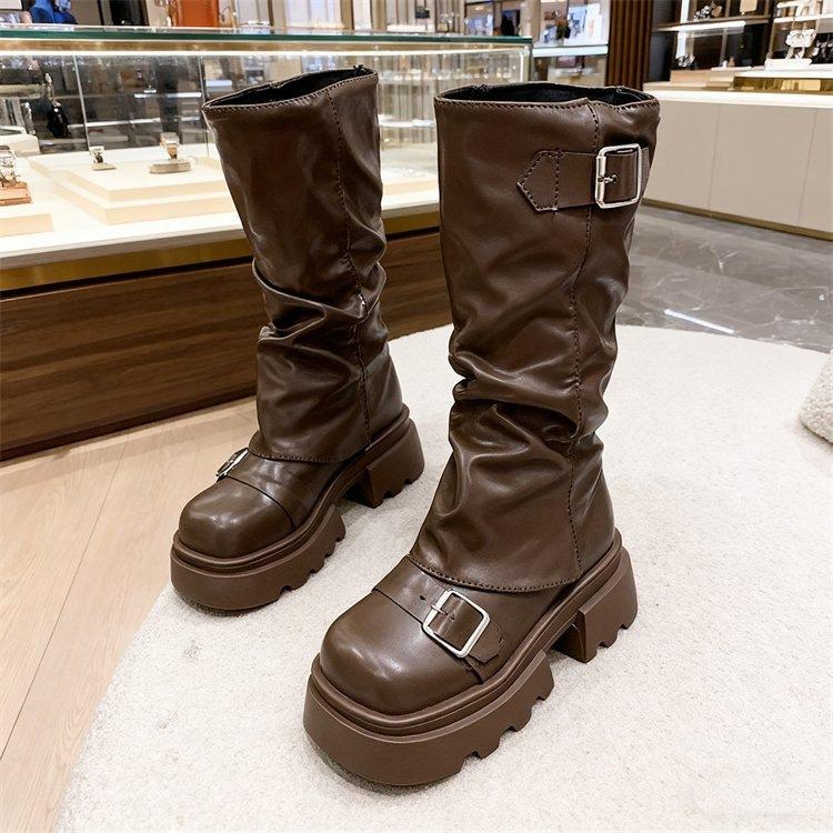 Premium British style short boots women's 2025 autumn new small thick-soled elastic pants tube thin boots popular