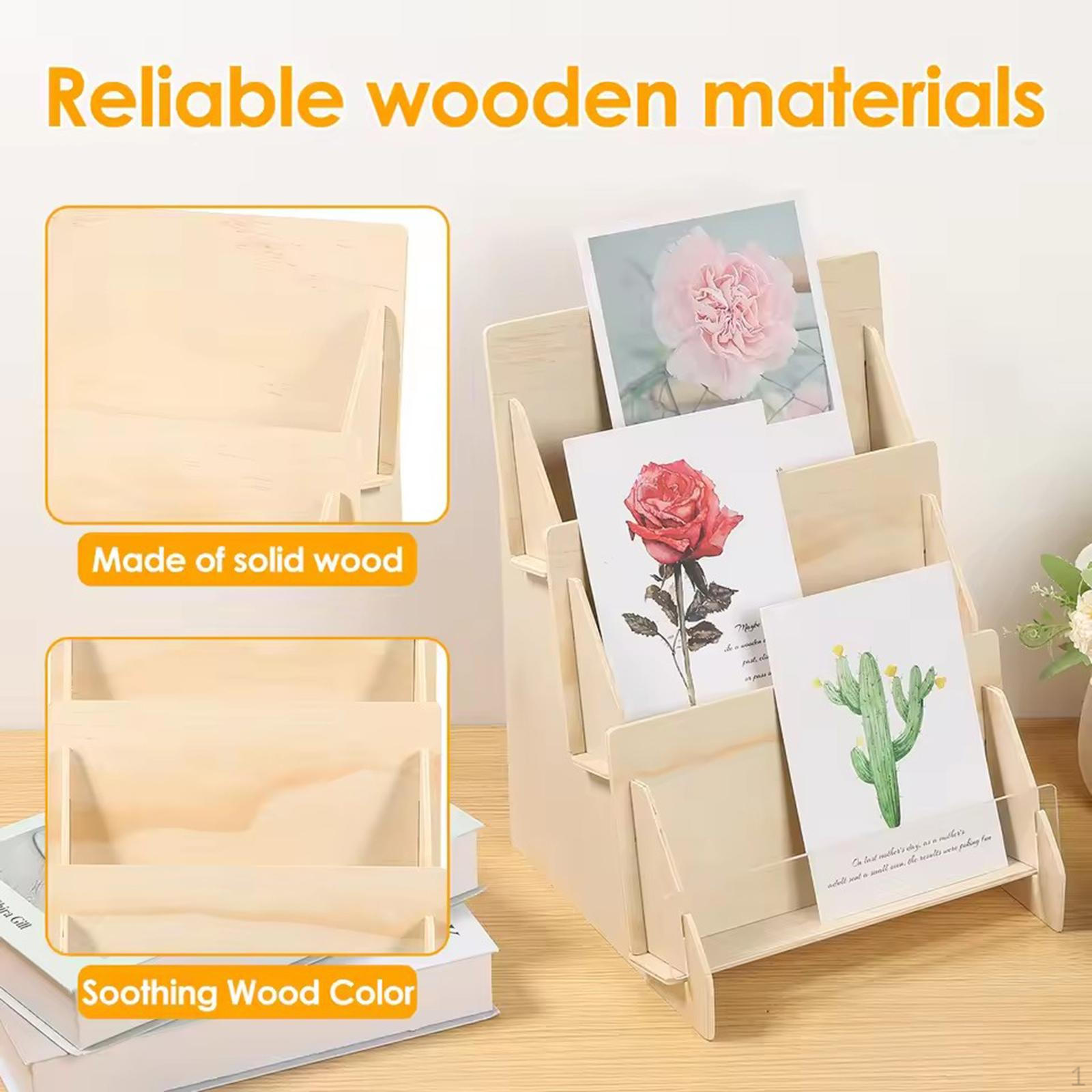 

Greeting Card Display Stand Brochure Holder 3 Tier Business for Postcards