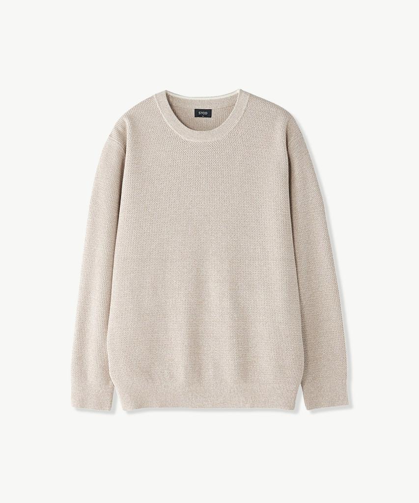 STCO Modified Knit Round Knit Beige (Basic Fit)_Sktva03Nsd