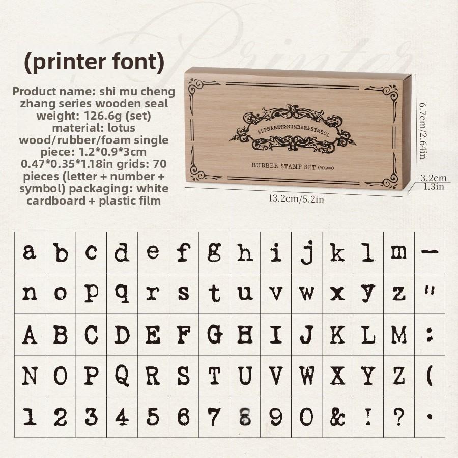 Retro Typewriter Style Number And Letter Seal Set For Diy Paper Art Style 1