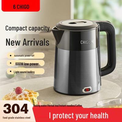 ZhiGao 1.2L Double Layer Electric Kettle, 304 Stainless Steel, Custom Hotel Logo, Mini Water Boiler with Screen Printing