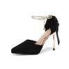 Hot Selling Slimming Shoes Heels Shallow Mouth Sandals Ladies Pointed Pumps Hollow 2025 All-Match Comfortable African Bow Toe