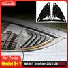 For Tesla Model Y Juniper 2025 Model 3 Highland 2024 Rear Side Window Shutter Cover Trim Stylish Look Triangle Louver Modified