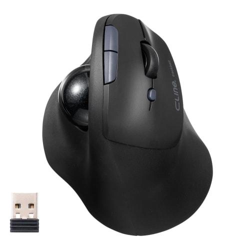 Sanwa Direct Trackball Ergonomics Mouse Quiet Wireless Bluetooth 2.4GHz [Equipped with Back/Forward Button] Rechargeable 400-MAWBTTB190BK