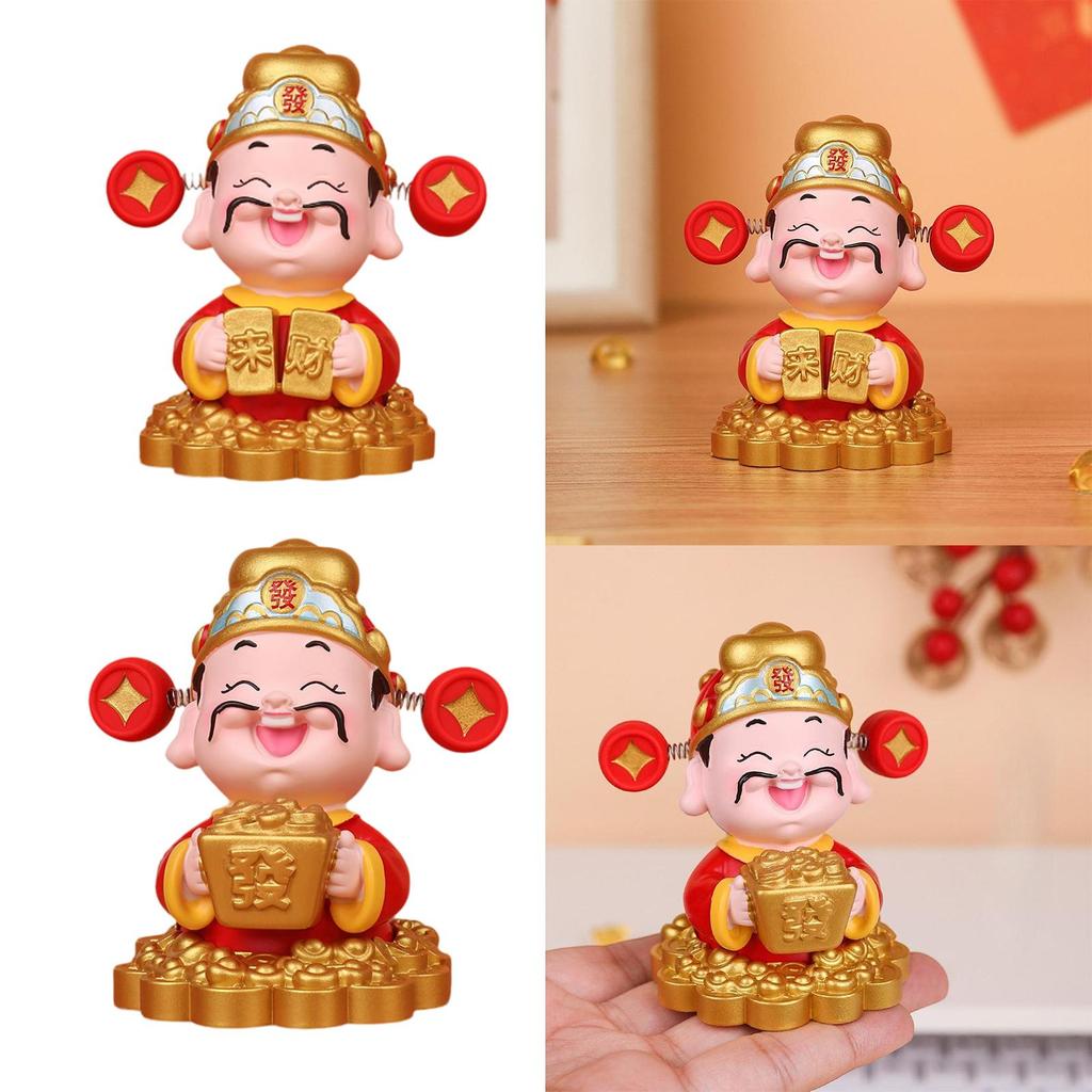 Chinese Resin Wealth Statue God of Fortune Figurine Feng Shui Sculpture Table Decoration for Interior and Home Ornaments