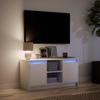 Vidaxl TV Cabinet with LED, White, 100X34X50 Cm, Wood-Based Material