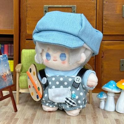 Little Painter 10cm Cotton Doll Clothes Strap Pants Lovely Doll Clothes Outfit Funny Cowboy Hat Doll Clothes Set