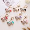 Keychain Pendant Chinese Style Rhinestones Inlaid 3D Chinese Zodiac Horse Design Key Chain Metal Charm Bags Keyring