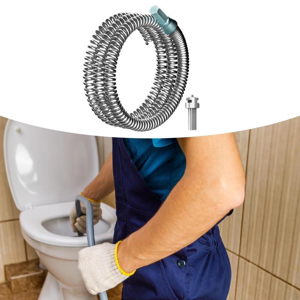 Drain Snake Cable Plumbing Clog Remover Attachment Steel Auger Sink Unclogging Tool for