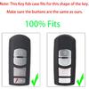 Key Fob Shell Case Replacement Fits For Mazda 3 6 Miata MX-5 CX-5 CX-9 2014 2015 2016 2017 2018  Keyless Entry Remote Control 4 Button Pad Key Fob