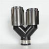 63-89mm Chrom Doppel-Auspuffendstück