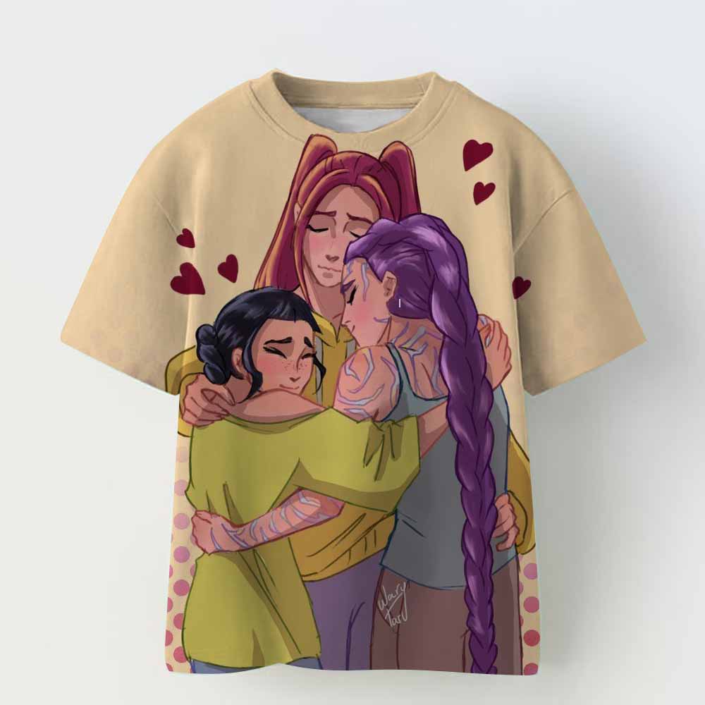 Vintage Rumi Tiger KPop Dämonenjäger Print T-Shirt Anime Kurzarm T-Shirt Sommer Mädchen Jungen Shirt Lässige Oberteile Rundhals Kleidung