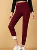 Plus Size Lamb Wool Pocket Leggings - Velvet Lined, Slim-Fit, Mid-Waist Warm Cuffed Pants