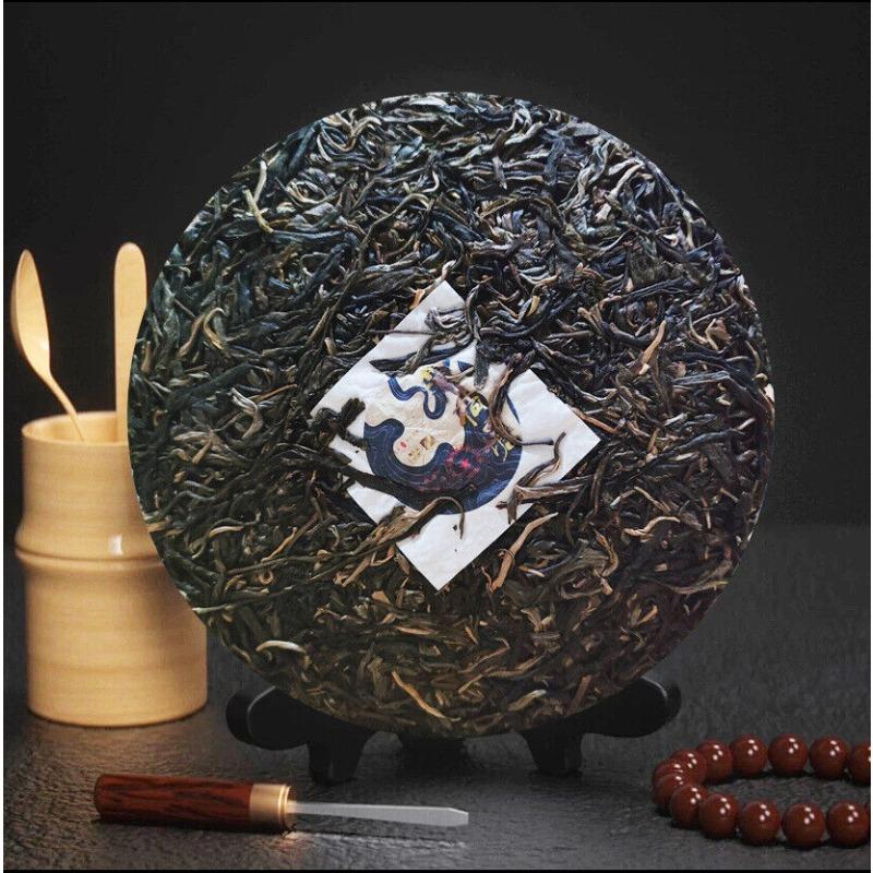 Thé Puerh d'étang à la menthe, arbre ancien sauvage, thé brut fabriqué à la main en pierre, 357g