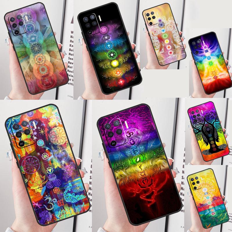 Mandala Chakra Yoga Phone Case For Oppo A40 A60 A80 A16 A76 A96 A91 A15 A17 A57S A18 A38 A58 A78 A98 A74 A94 A54