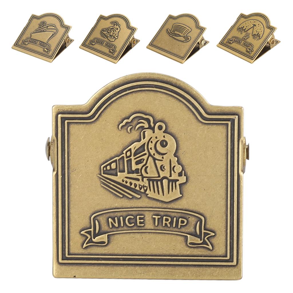 Brass Clip Vintage Decorative Strong Clamping Force Book Clip for Journal Notebook Drawing Pa