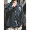 Madden Retro Peach Skin Fabric Brushed Embroidered Lapel Parka