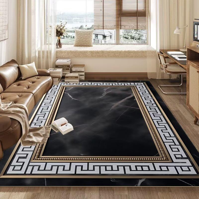 Nordic Golden Luxury Living Room Carpet Large Area Bedroom Soft Rugs Washable Sofa Side Floor Mat Non-slip Carpets Tapis Salon