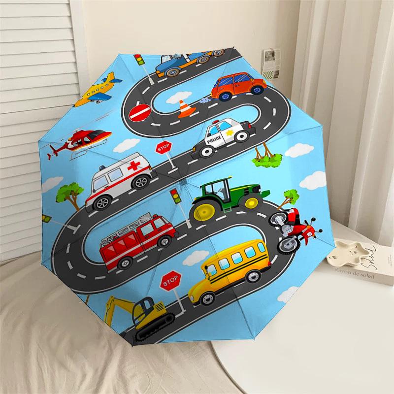 

1PC Transportation Vehicle Umbrella-8-Rib Reinforced, Automatic Open, Lightweight & Durable, Cute Fashion Accessory for Outdoor-T318