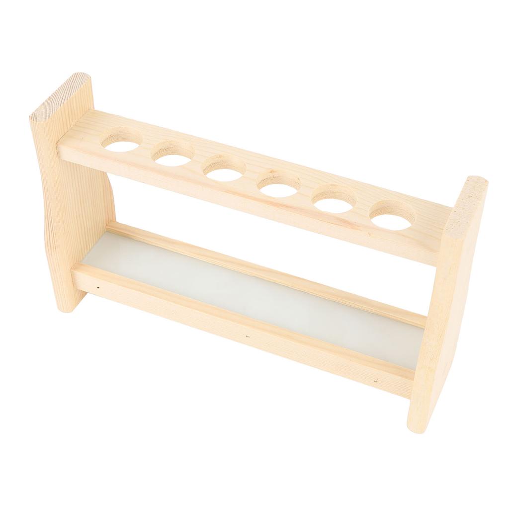 Suport din lemn pentru eprubete 6 orificii Suport pentru eprubete din sticlă pentru plante, experimente științifice, decorațiune Ha