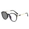 0~ +4.0 Polygon Irregular  Reading Glasses Eyeglass Frame Anti Blue Light Intelligent Color Changing Sensitive Gray Glasses